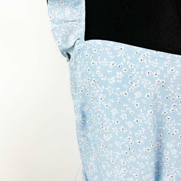 Likely Charlotte Light Blue Floral Mini Dress Ruffle Sundress Spring Womens Sz S - Picture 12 of 13